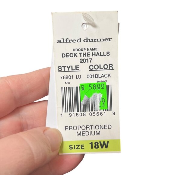 Alfred Dunner Womens Classic Fit Tapered Leg Stretch Black Velvet Pants 18W - Picture 7 of 7